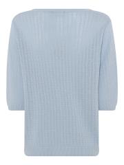 Lundgaard strik bluse med hulmnster og halve rmer - Light Blue