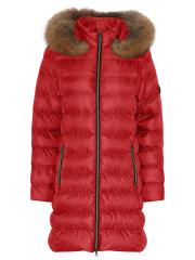 Etage Jakke - Recycled Fabric Downmix, Real Fur - Winter Red
