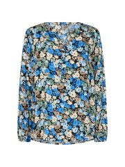 Soya Concept bluse i blomstret blåligt mønster
