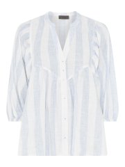 Lundgaard skjorte - Hvid/lyseblå strib