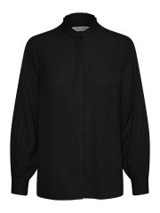 InWear bluse i sort med flæsekant