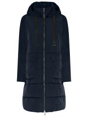 Etage jakke med aftagelig hætte - Mørkeblå