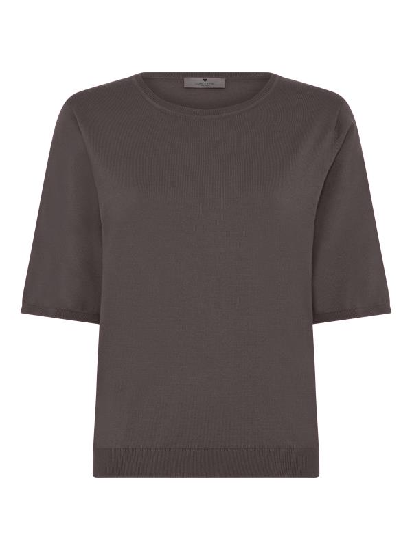 Billede af Lundgaard strik t-shirt - Mørkebrun