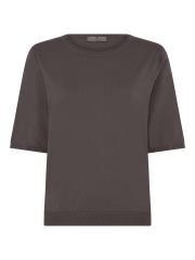 Lundgaard strik t-shirt - Mørkebrun