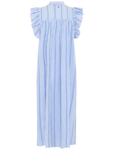 Stribet Lundgaard kjole med korte ærmer