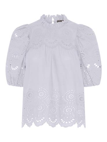 Lundgaard Bluse Med Broderie Anglaise Hvid